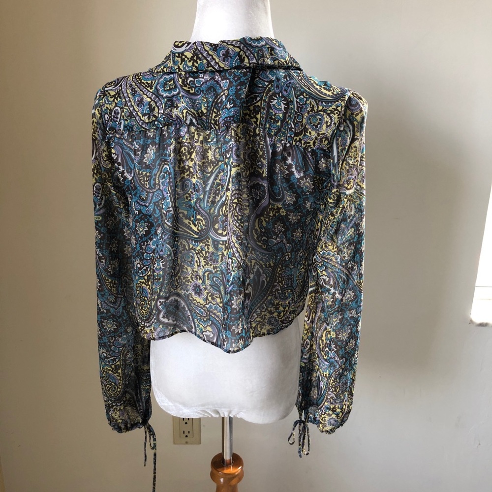 After Party by Nasty Gal Paisley Sheer Crop Top - Picture 4 of 7
